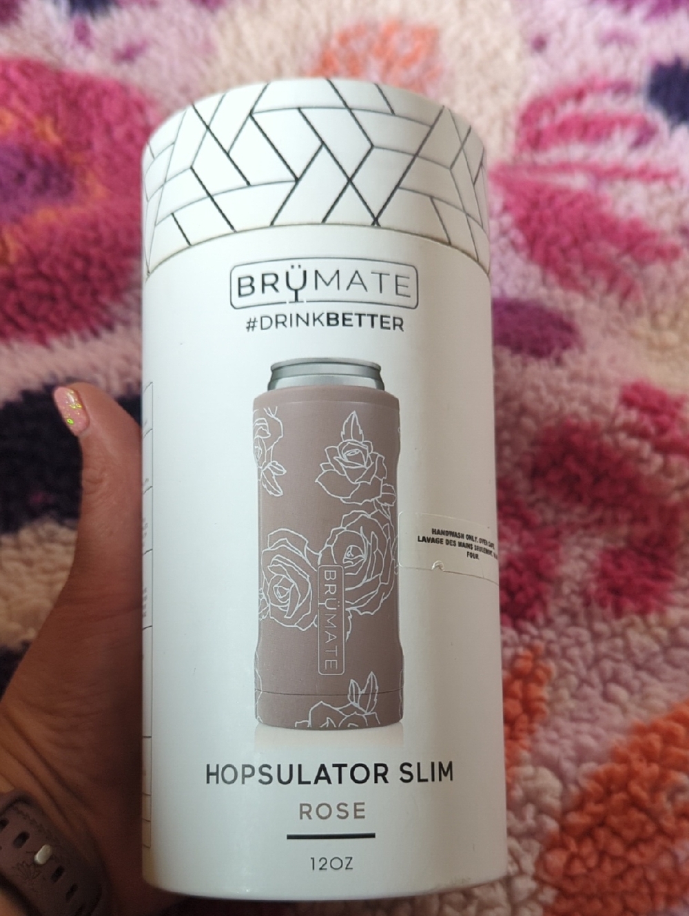 BrüMate Hopsulator Slim - Rose Floral Can Cooler